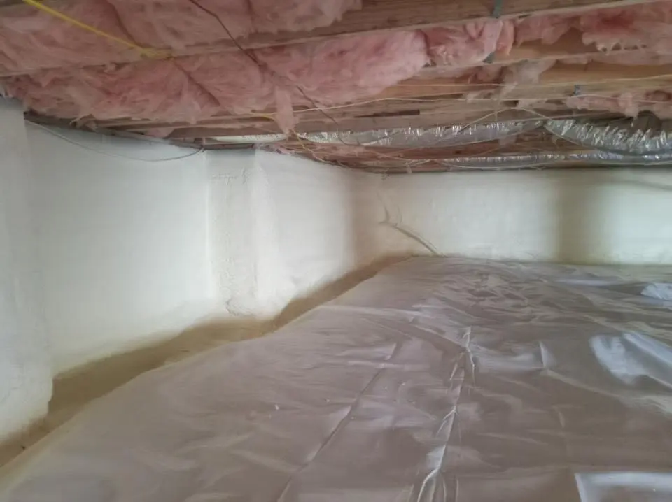 Crawl space encapsulation with closed-cell spray foam for Roof Waterproofing in Bristol